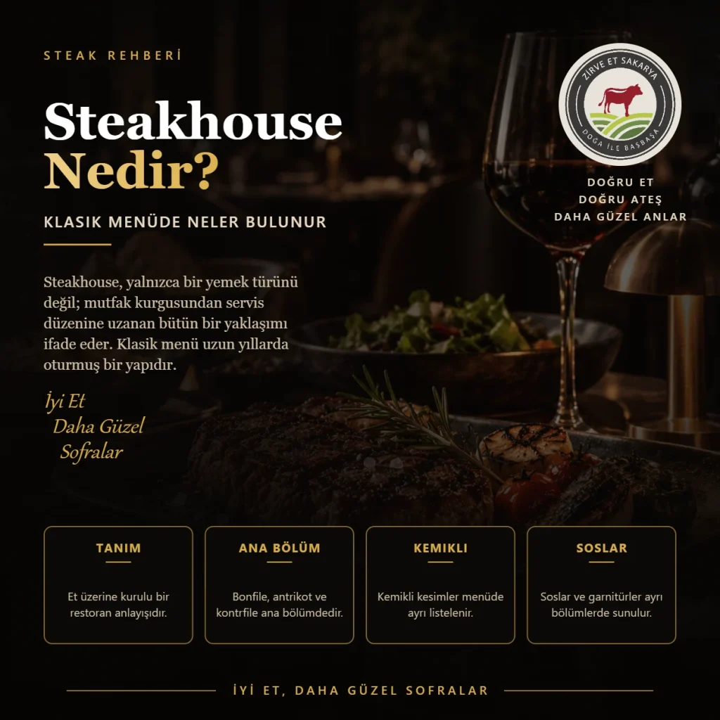 Steakhouse Nedir? Klasik Bir Steakhouse Menüsünde Neler Bulunur?